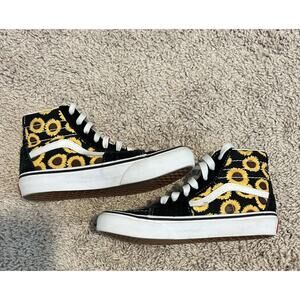 Vans Kids' Sneakers Size 10 Kids Black/Sunflower print-white